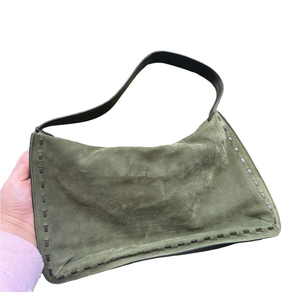 SOLD Vintage Coach West End Olive Suede Hobo Shoulder Bag #9476 - Picture 4 of 11